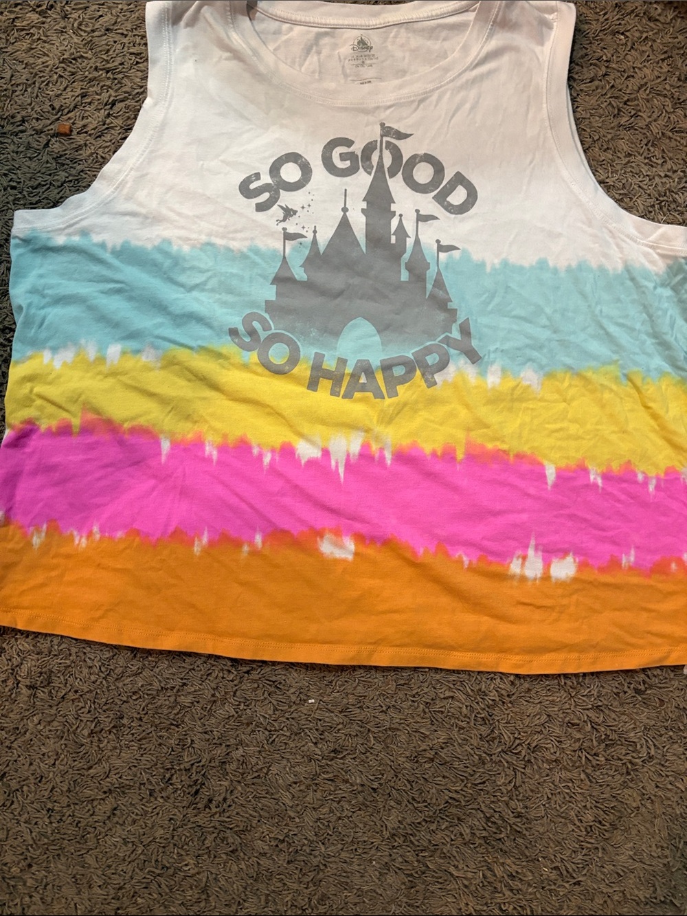 Disneyland So Good So Happy Tie-Dye Crop Tank Top - Multicolor